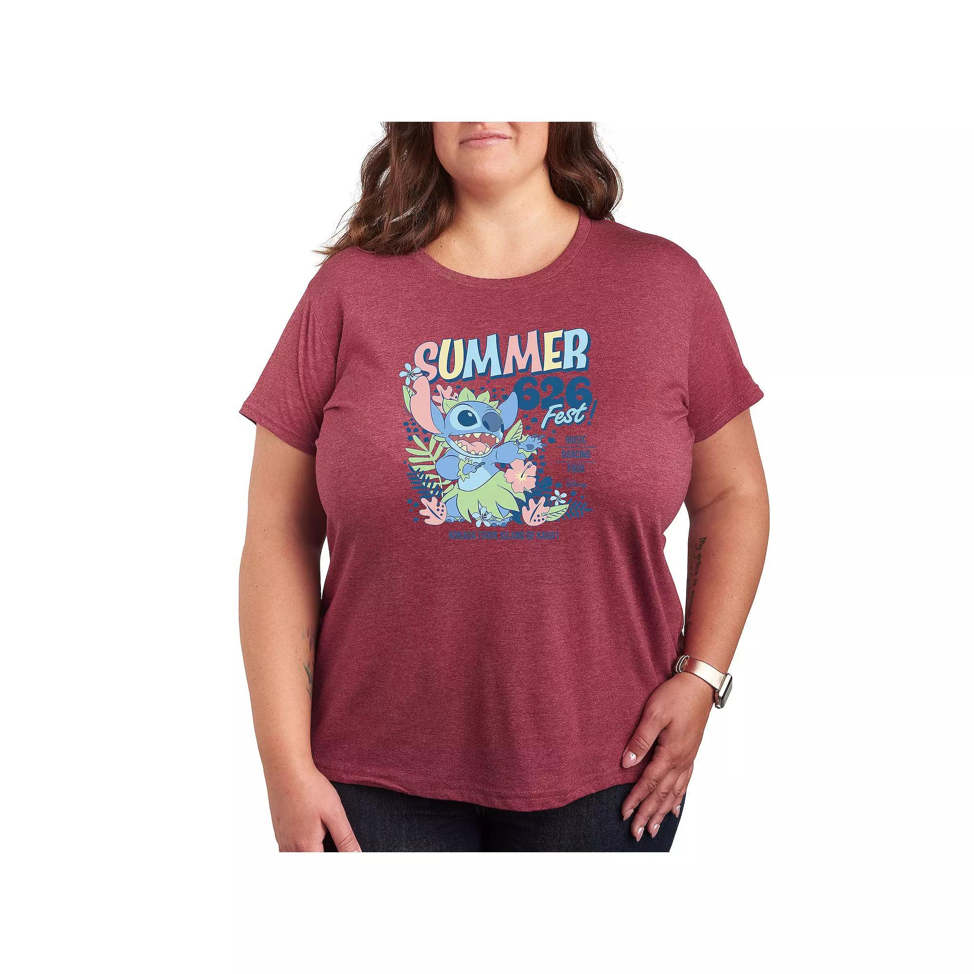 Disneys Lilo & Stitch Plus Summer 626 Fest Graphic Tee, Womens Product Image