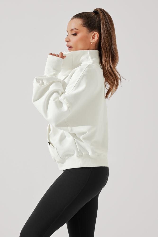 Ooey Gooey Half Zip Sweater - Almond Milk Product Image
