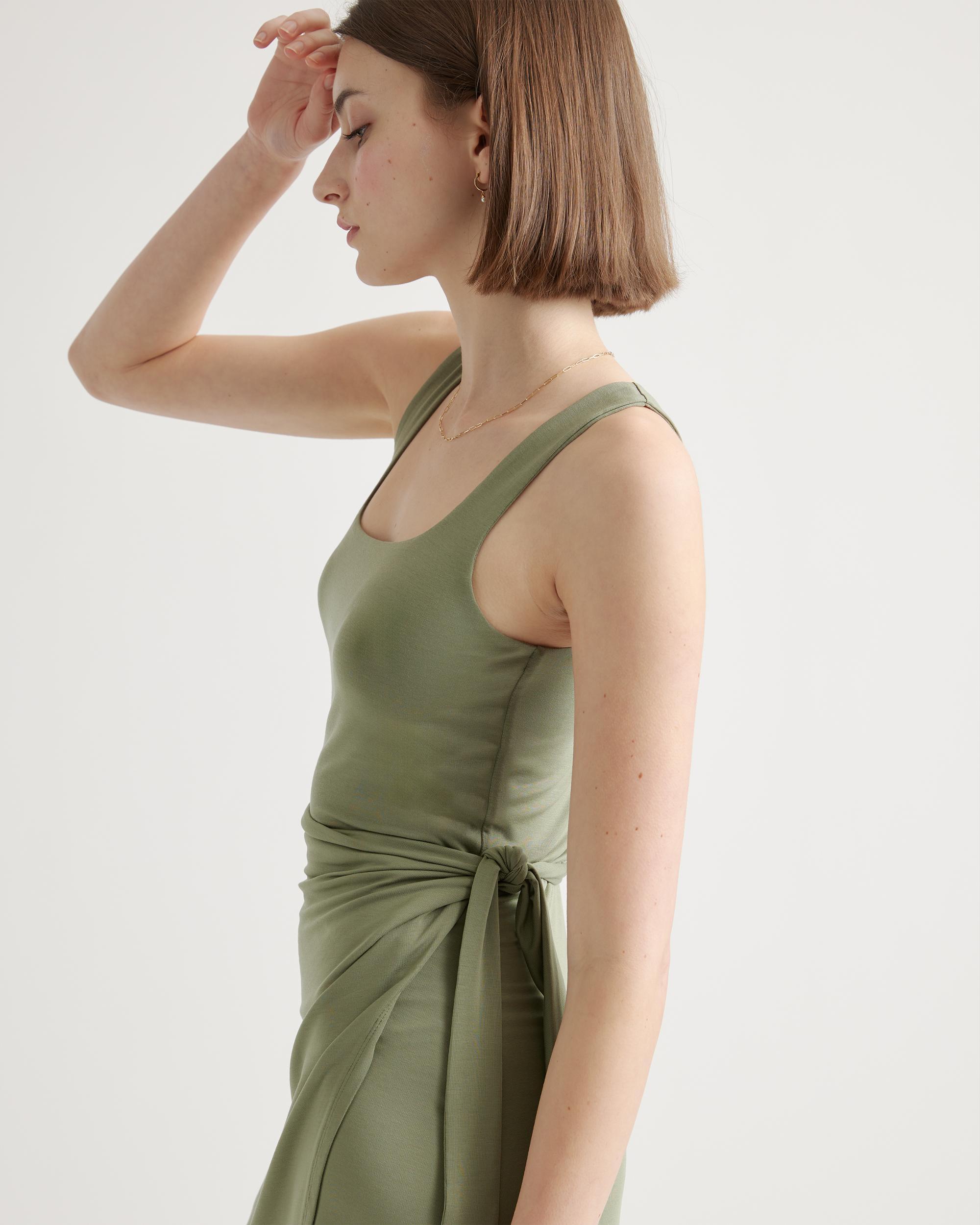 Quince | Women's Tencel Jersey Side Tie Midi Dress Size XL Product Image