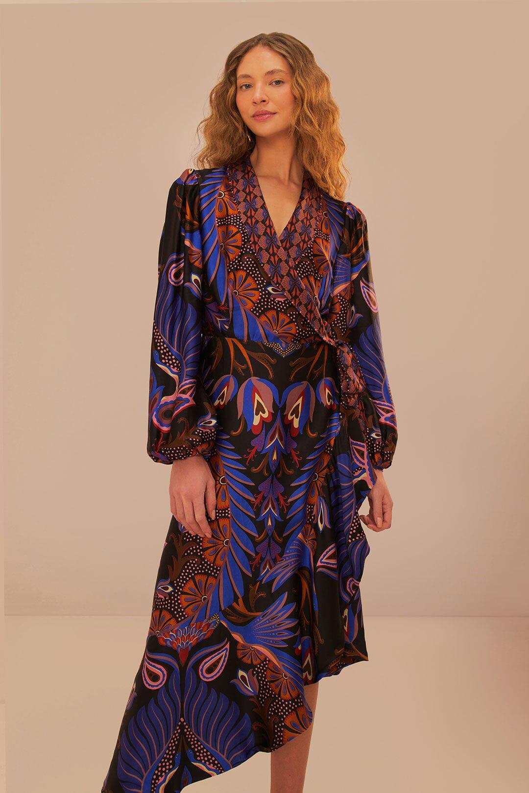 Heart Forest Black Long Sleeve Midi Dress, HEART FOREST BLACK / XS Product Image