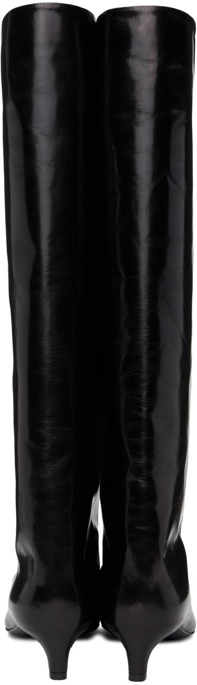 JIL SANDER Calfskin Kitten-heel Knee Boots In Black Product Image