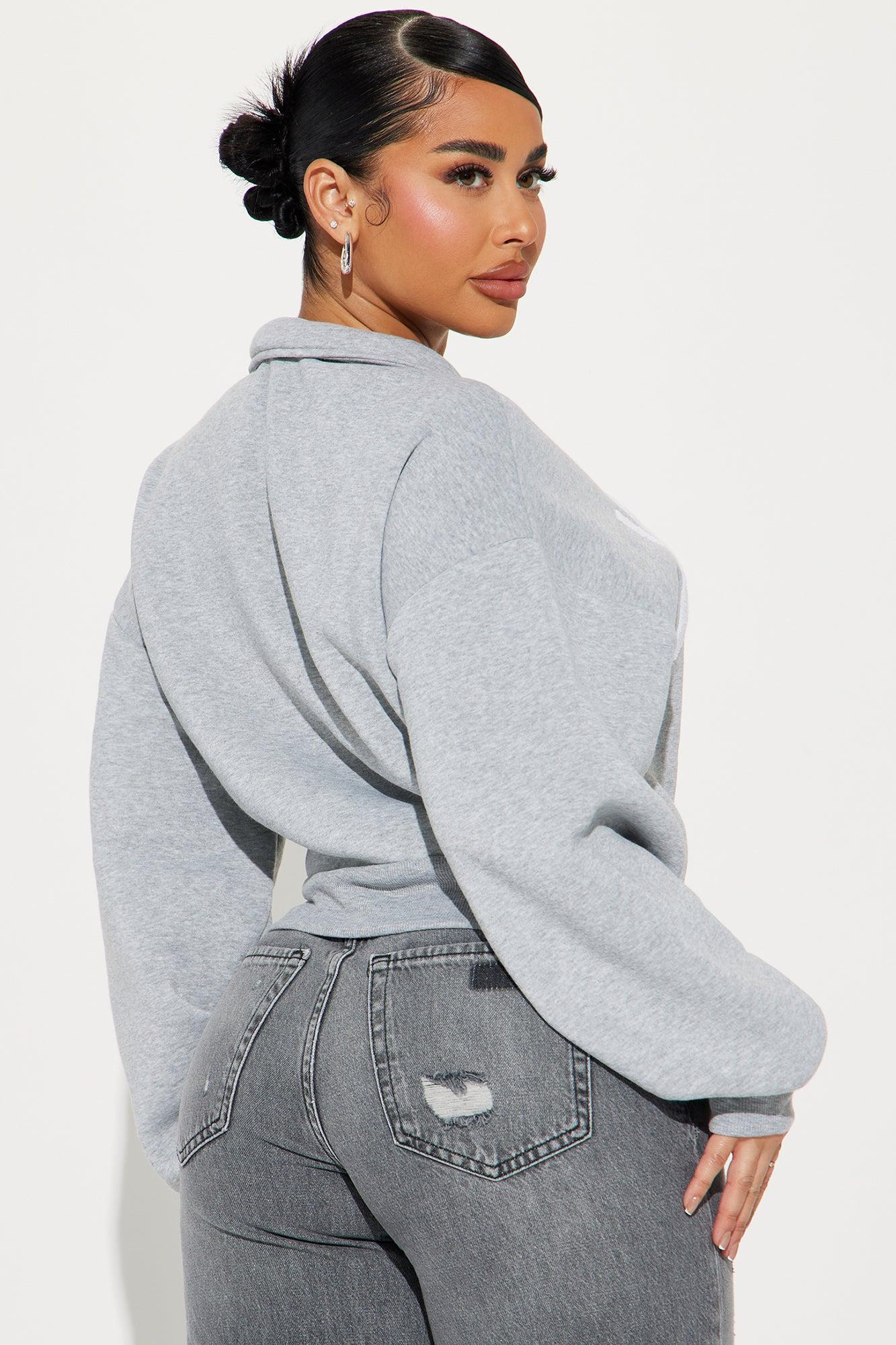 Los Angeles Half Zip Sweatshirt - Heather Grey Product Image