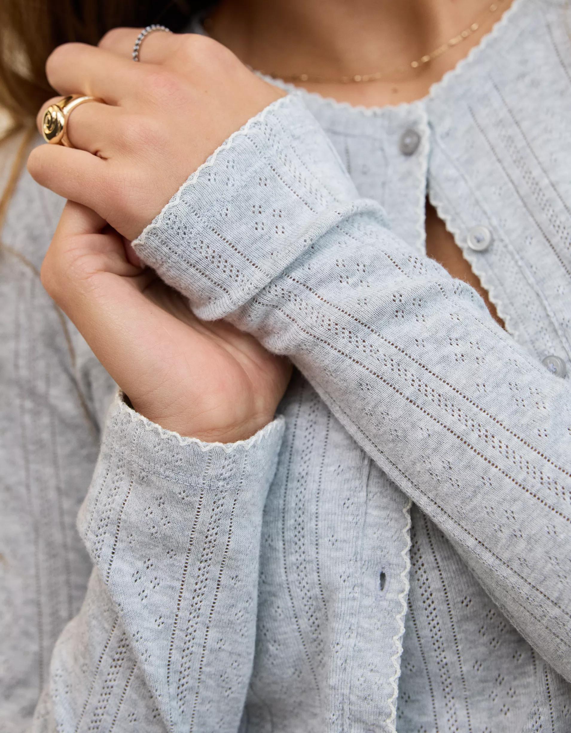 Aerie Off-Duty Pointelle Cardigan Product Image
