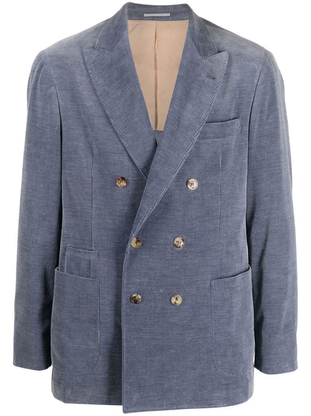 corduroy double-breasted suit jacket Product Image