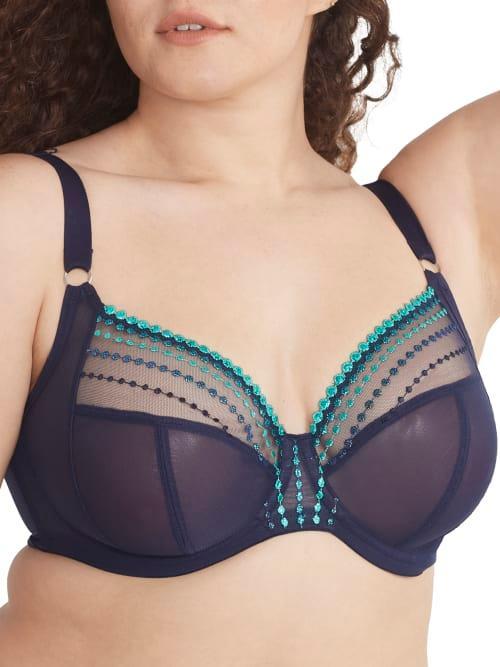Elomi Plus Size Matilda Embroidered Sheer Plunging Convertible U-Back to Racerback Contour Wire Full Product Image
