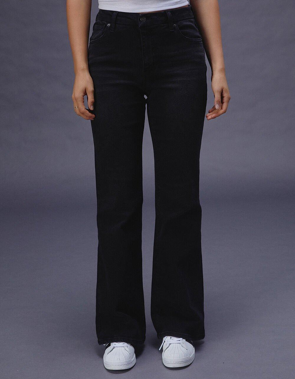 RSQ Womens Curvy High Rise Flare Jeans - BLACK Product Image