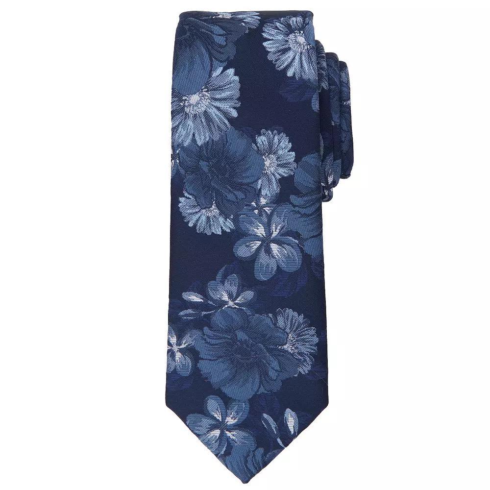 Men's Bespoke Floral Skinny Tie, Red Baker Product Image
