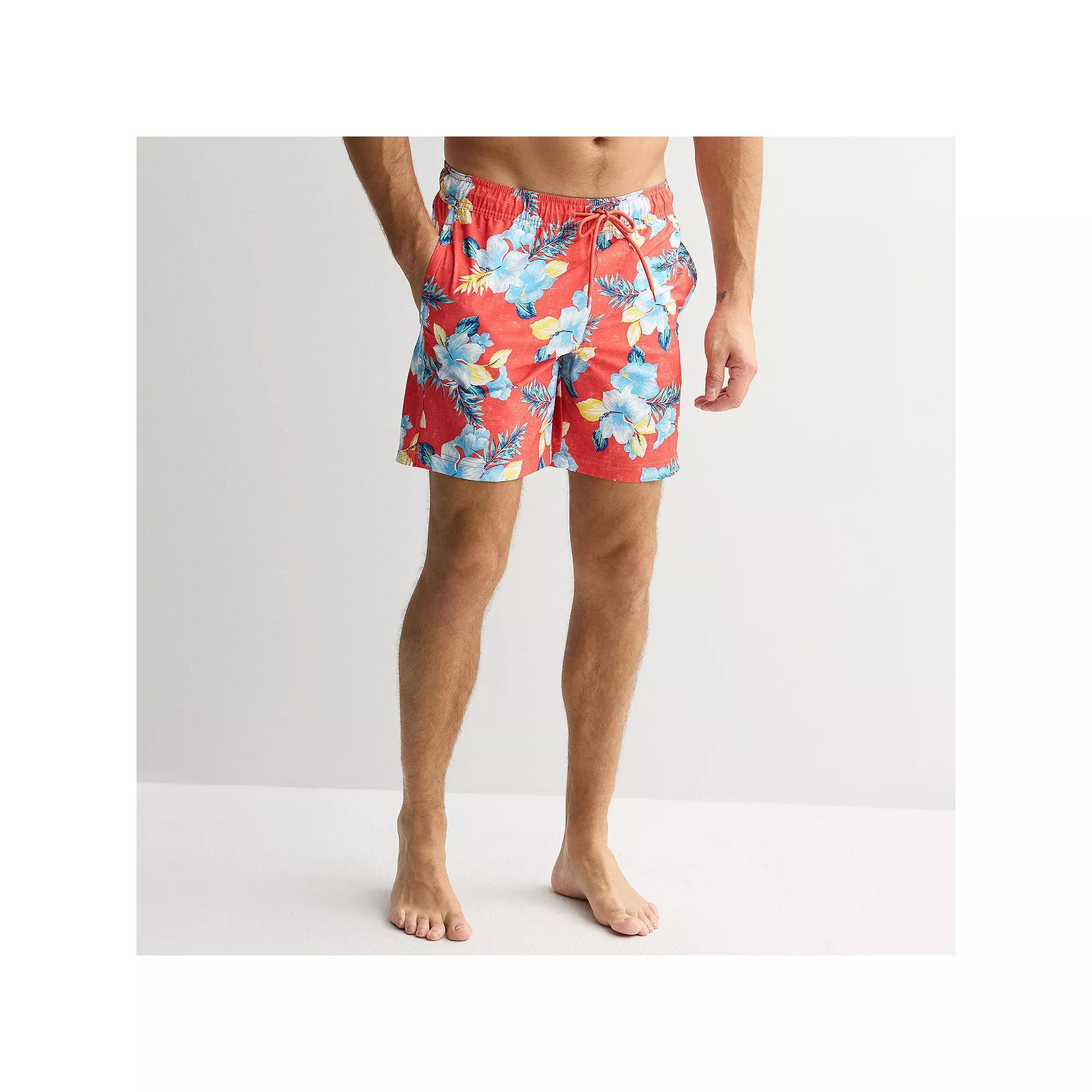 Men's Trinity Coast 7-Inch Swim Trunks, Size: Medium 7 INCH, Red Product Image