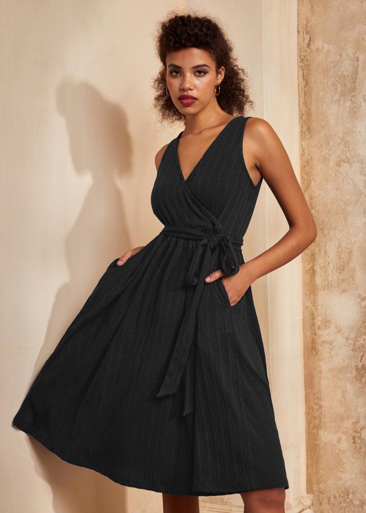 Instant Energy Faux-Wrap Knit Dress Product Image
