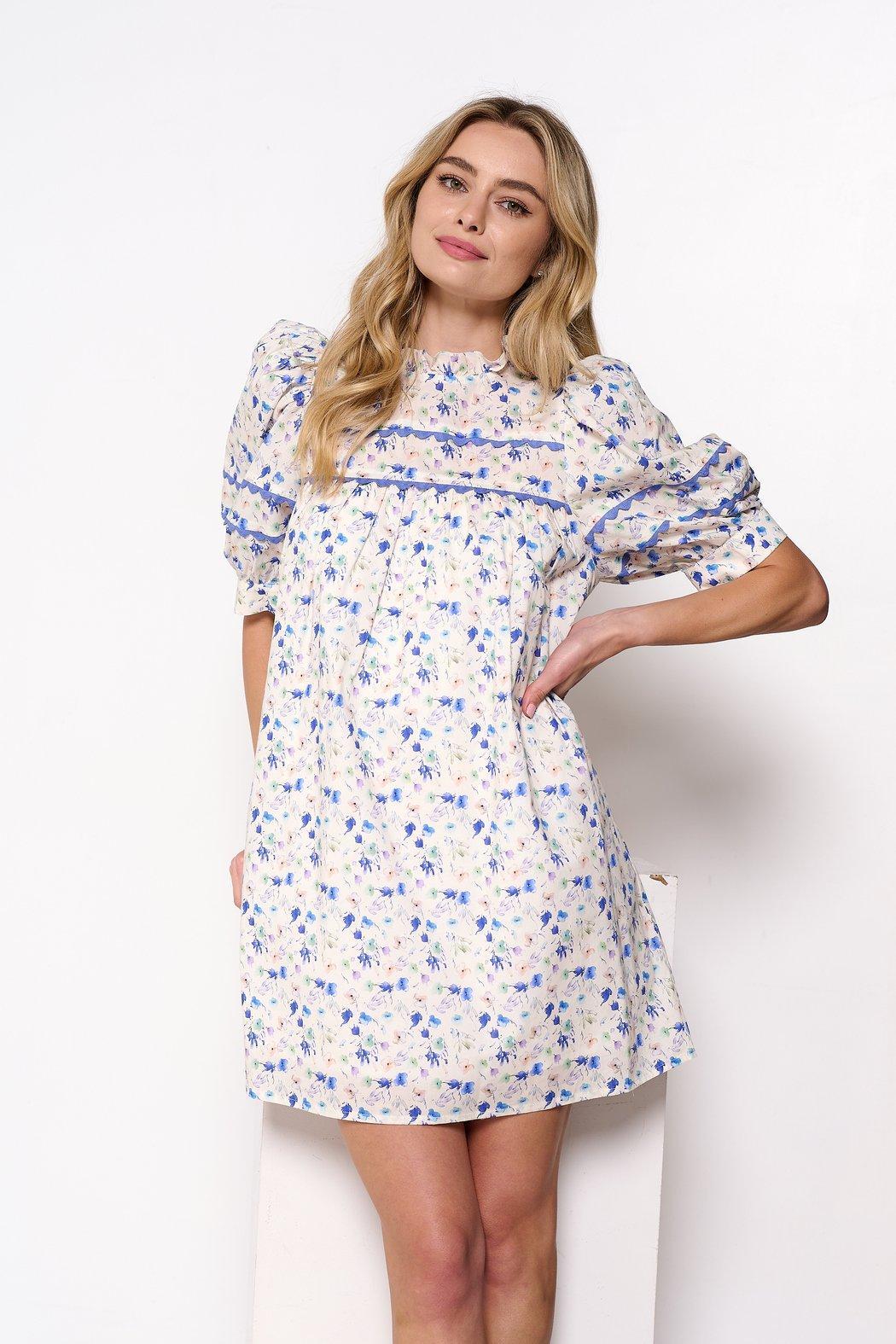 Aegean Bloom Short Sleeve Dress Product Image