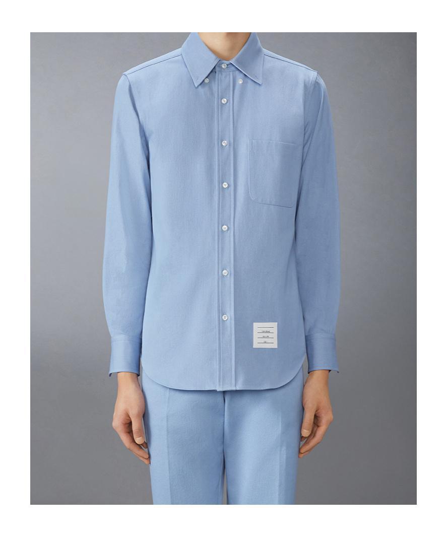 THOM BROWNE Classic Fit Cotton Button-down Shirt In Light Blue Product Image