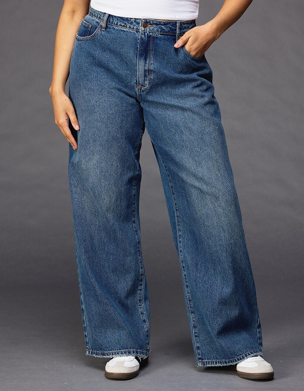 RSQ Womens High Rise Baggy Jeans - MEDIUM WASH Product Image