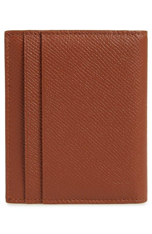 FERRAGAMO Double Gancio Tall Leather Wallet In New Cognac Product Image