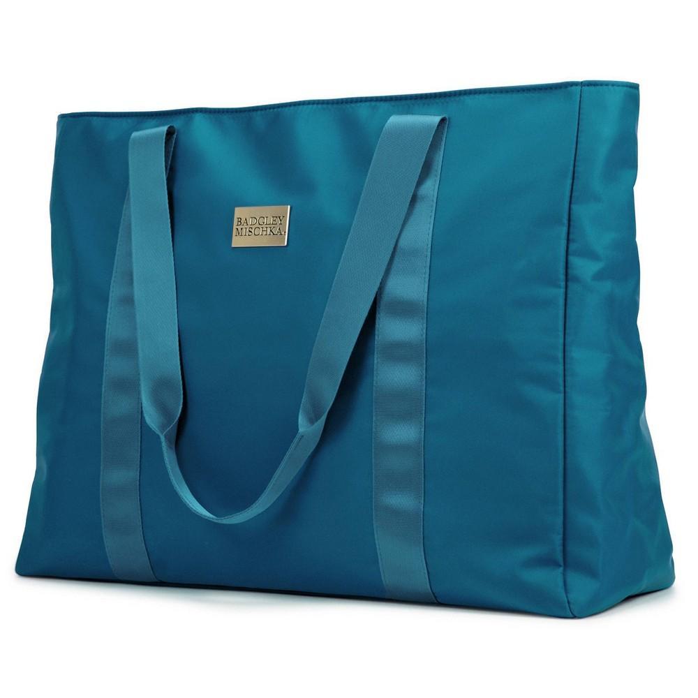 Badgley Mischka Nylon Travel Weekender Bag - Aqua Blue Product Image