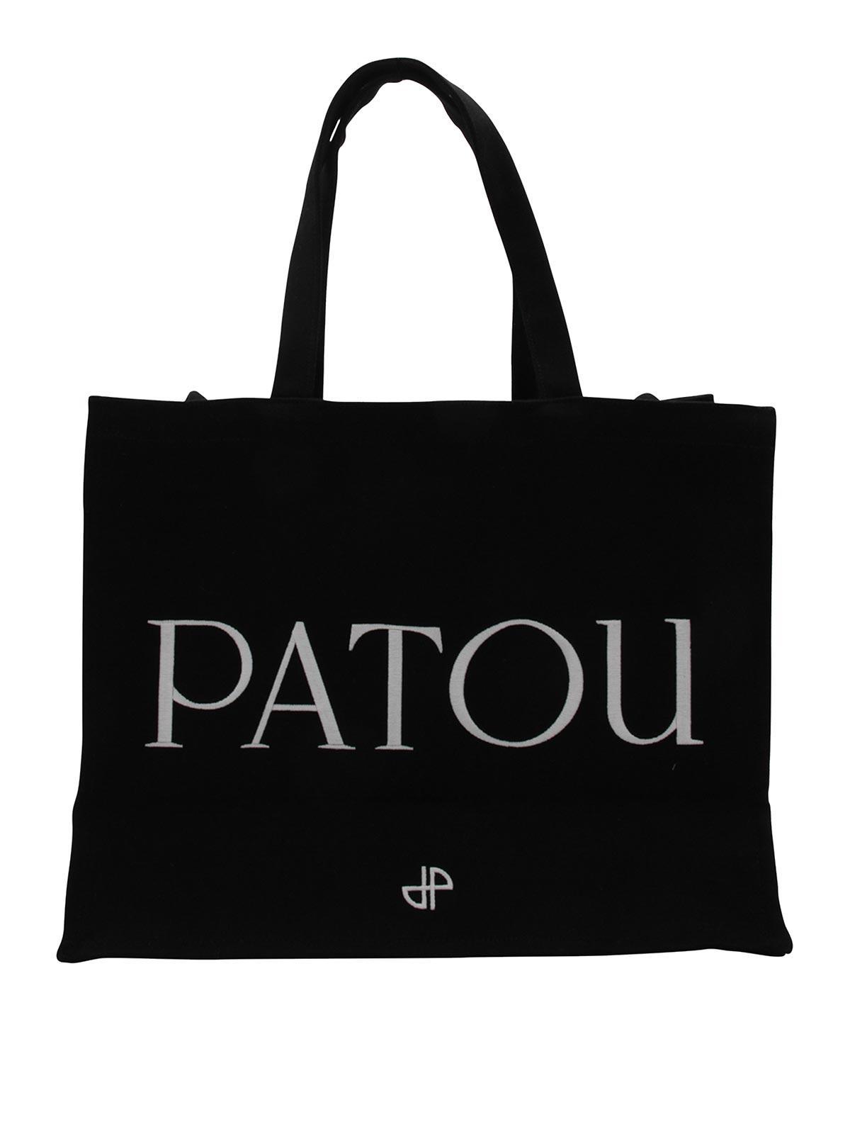 PATOU Large Tote Bag - Cotton - Black Product Image