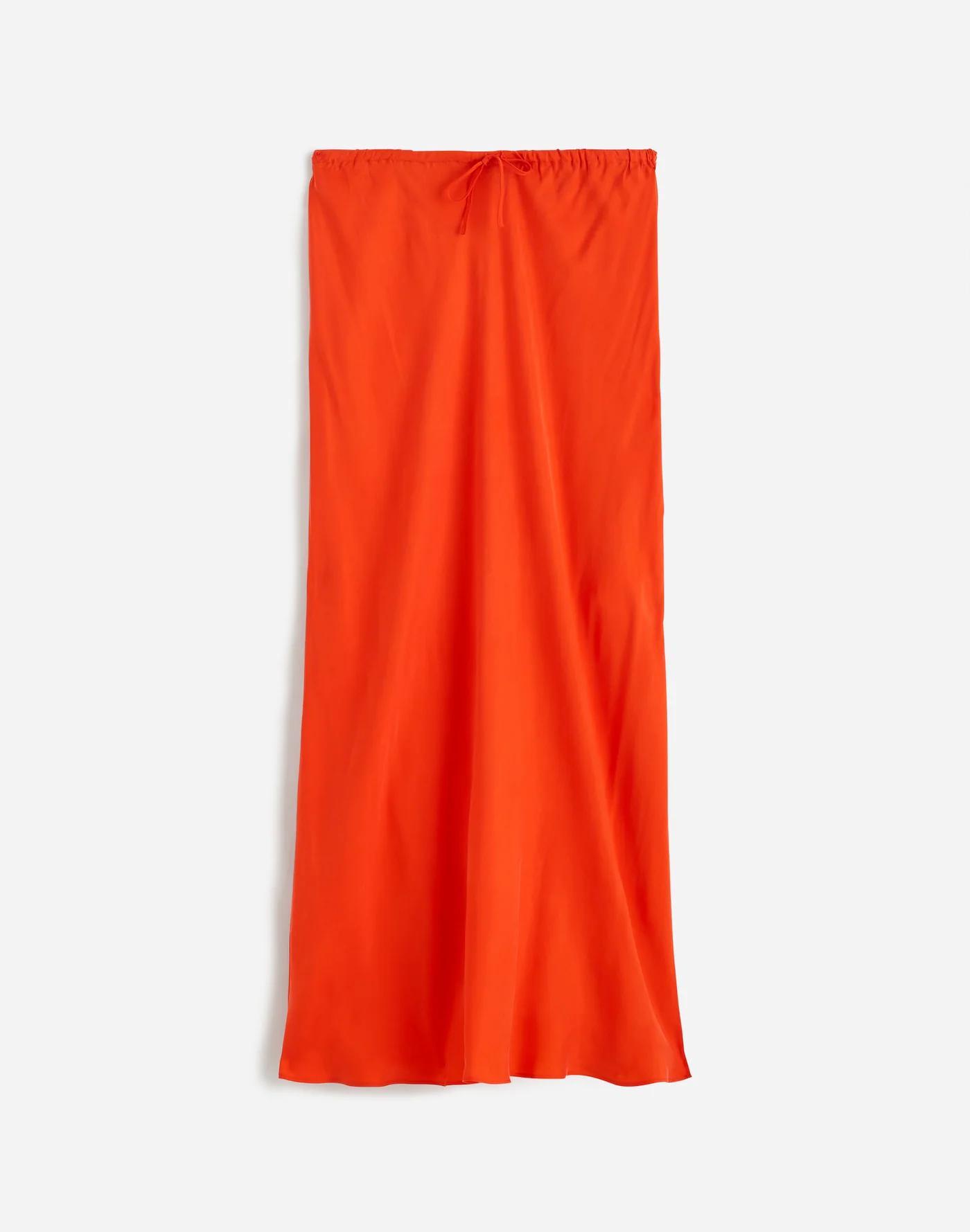 Tie-Waist Maxi Slip Skirt in Cupro Blend Product Image