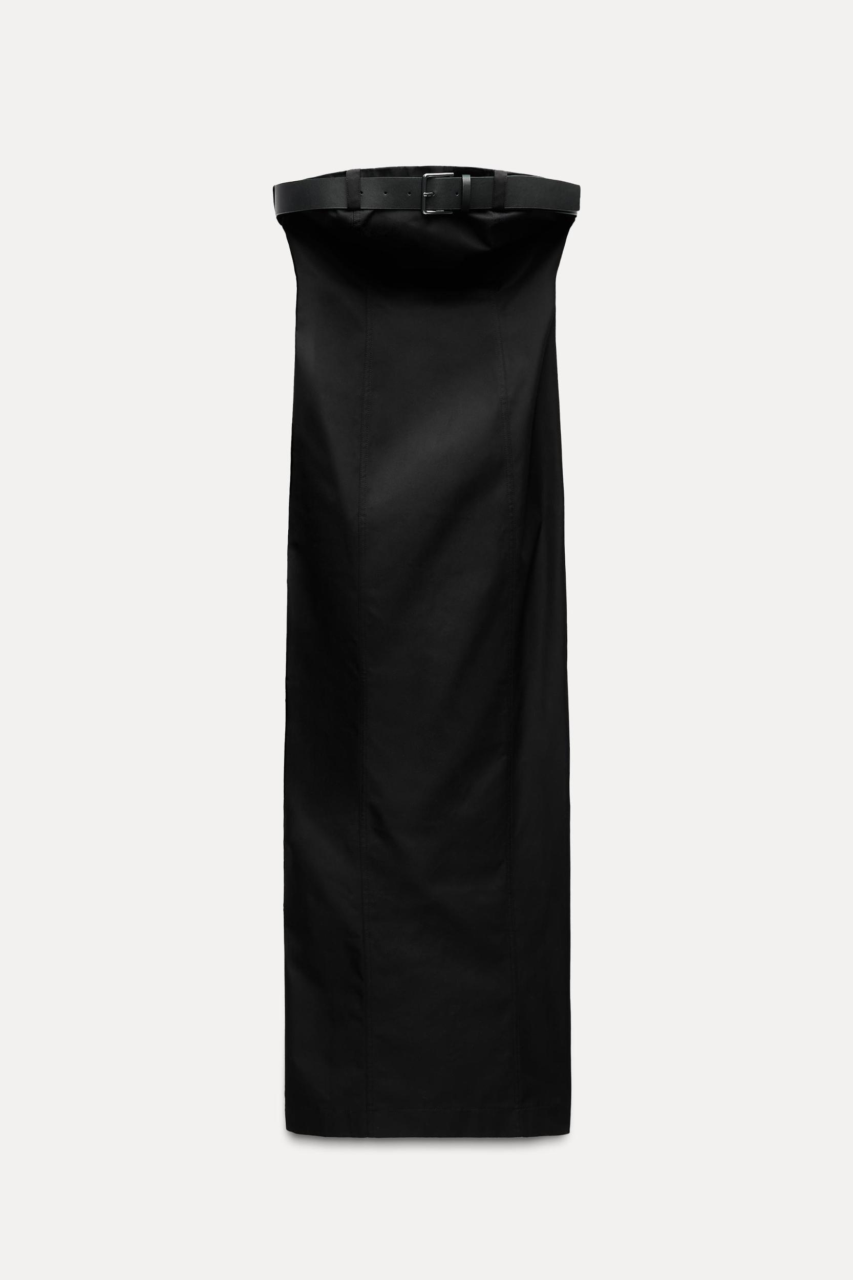 STRAPLESS BELTED DRESS ZW COLLECTION Product Image