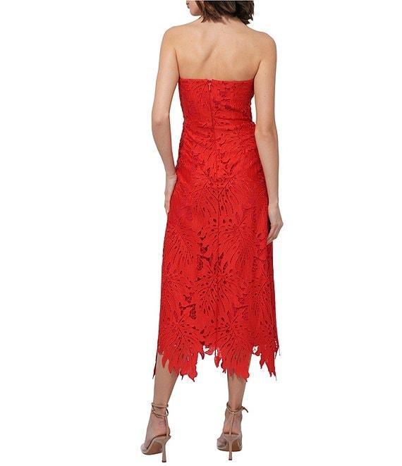 Adelyn Rae Jessika 3D Lace Strapless Neck Sleeveless Sheath Midi Dress Product Image