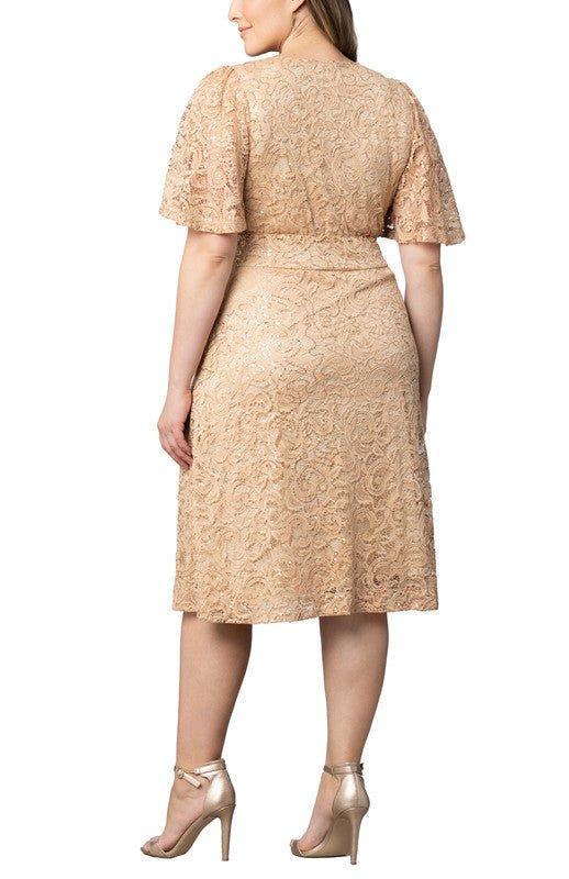 Starry Sequined Lace Cocktail Dress - Plus Product Image