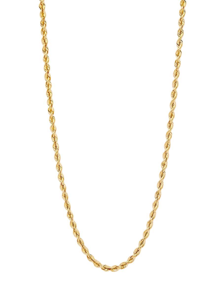 Womens 14K Yellow Gold Rope Chain Necklace Product Image