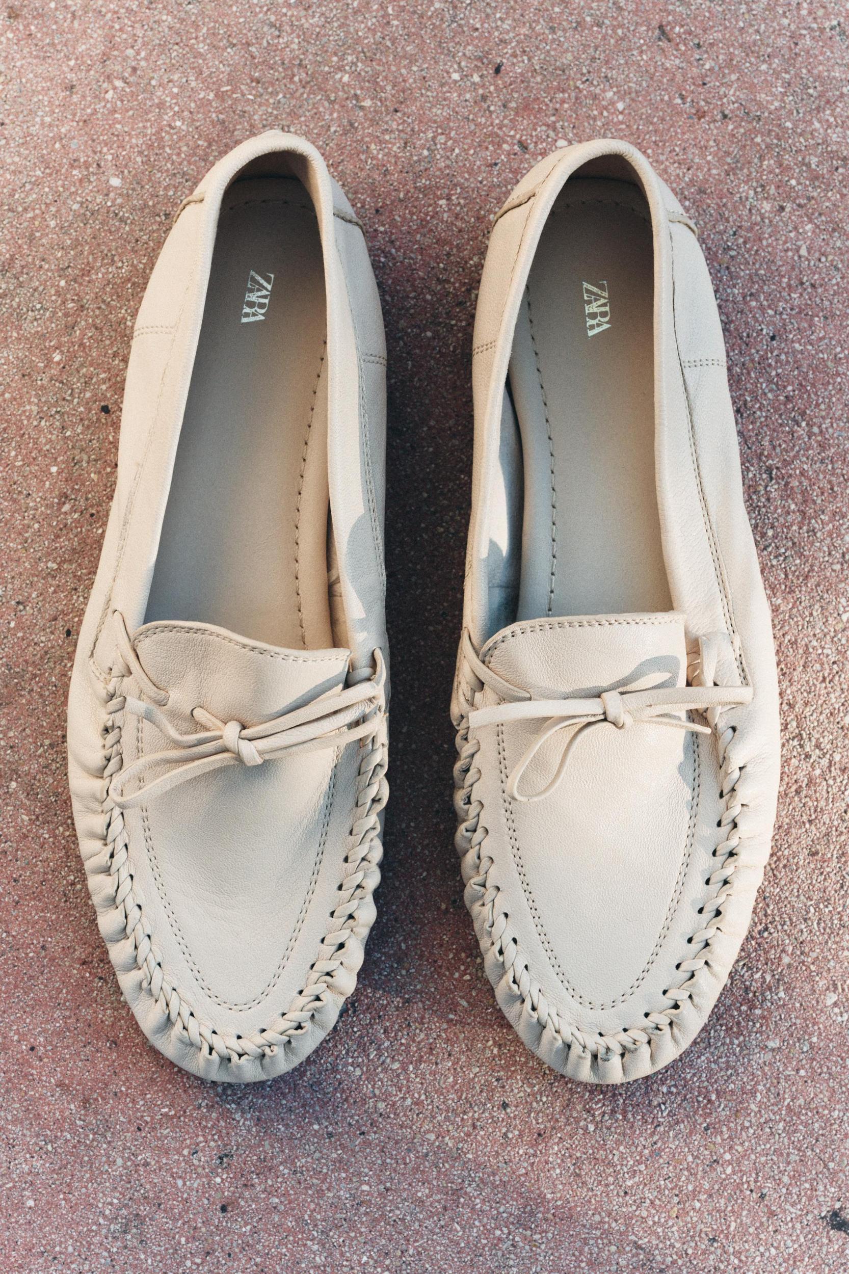 GATHERED SOFT LEATHER LOAFERS Product Image