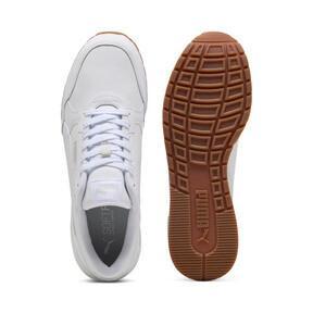 PUMA ST Runner v4 Leather Men's Sneakers in White/Glacial Grey/Gum Product Image
