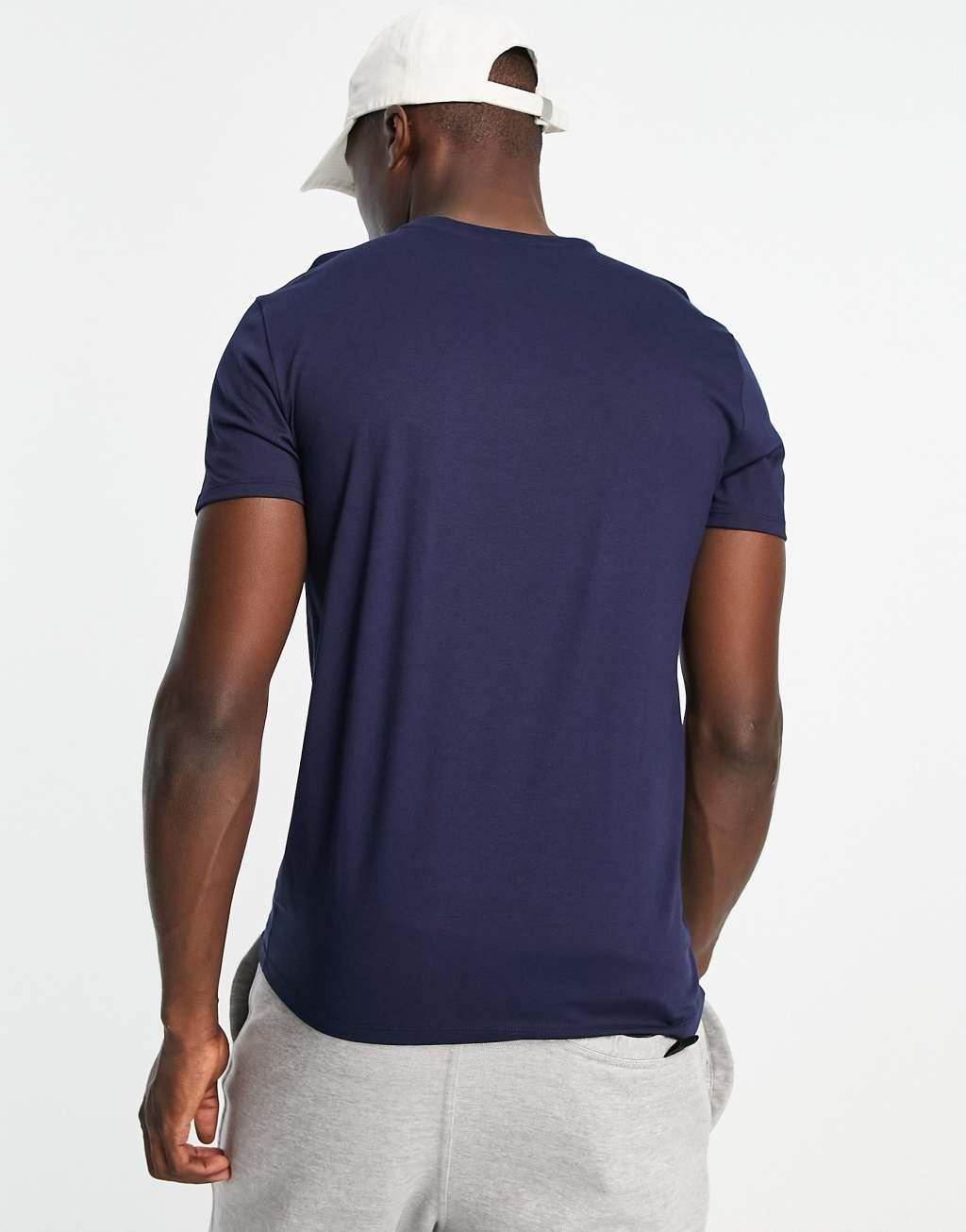 Lacoste logo pima cotton t-shirt in navy Product Image