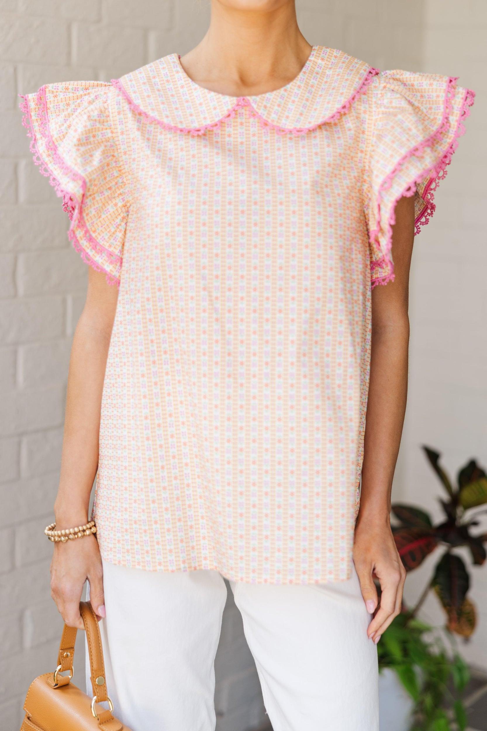 Know It All Yellow Collared Blouse Female Product Image