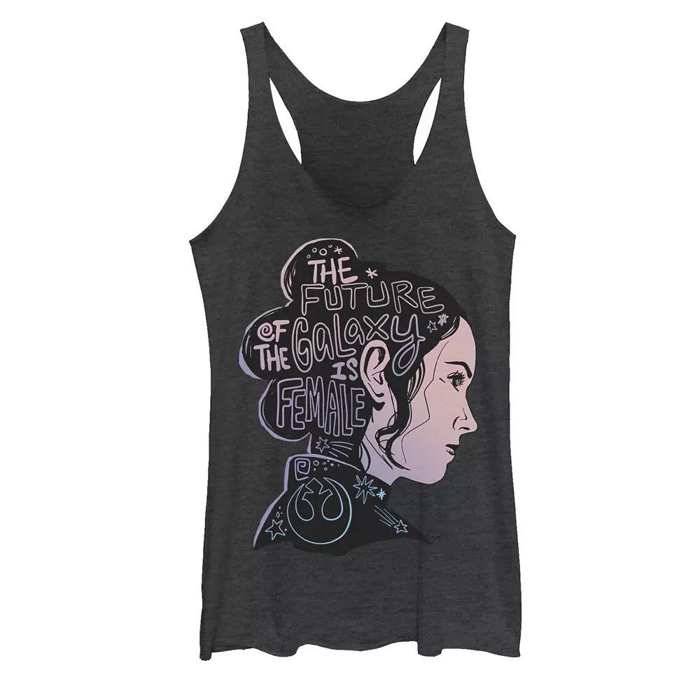 Juniors' Star Wars Rey The Future Of The Galaxy Is Female Graphic Tank Top, Girl's, Size: XS, Black Grey Product Image