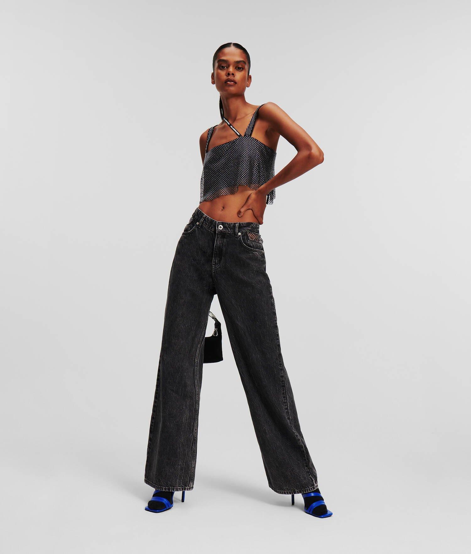 KLJ CHAINMAIL MID-RISE RELAXED JEANS Product Image