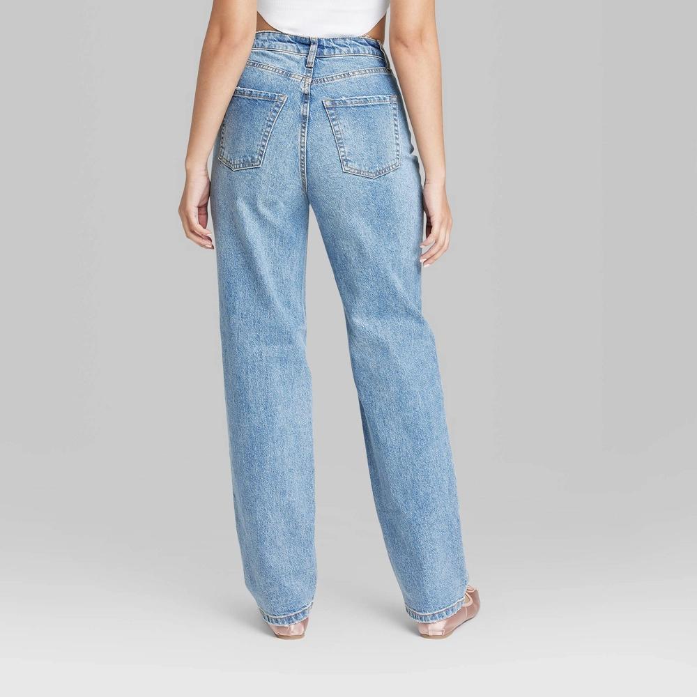 Womens High-Rise Curvy Straight Jeans - Wild Fable Medium Wash 2 Product Image