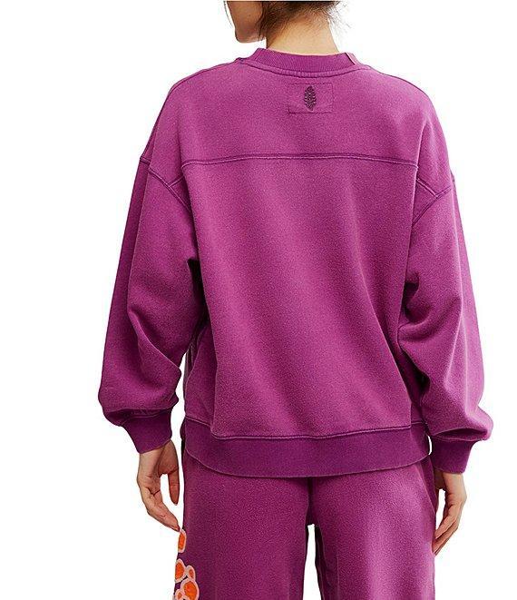 FP Movement All Star Crew Neck Long Sleeve Slouchy Embroidered Logo Pullover Product Image