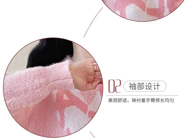 Maternity Round Neck Lettering Sweater Product Image