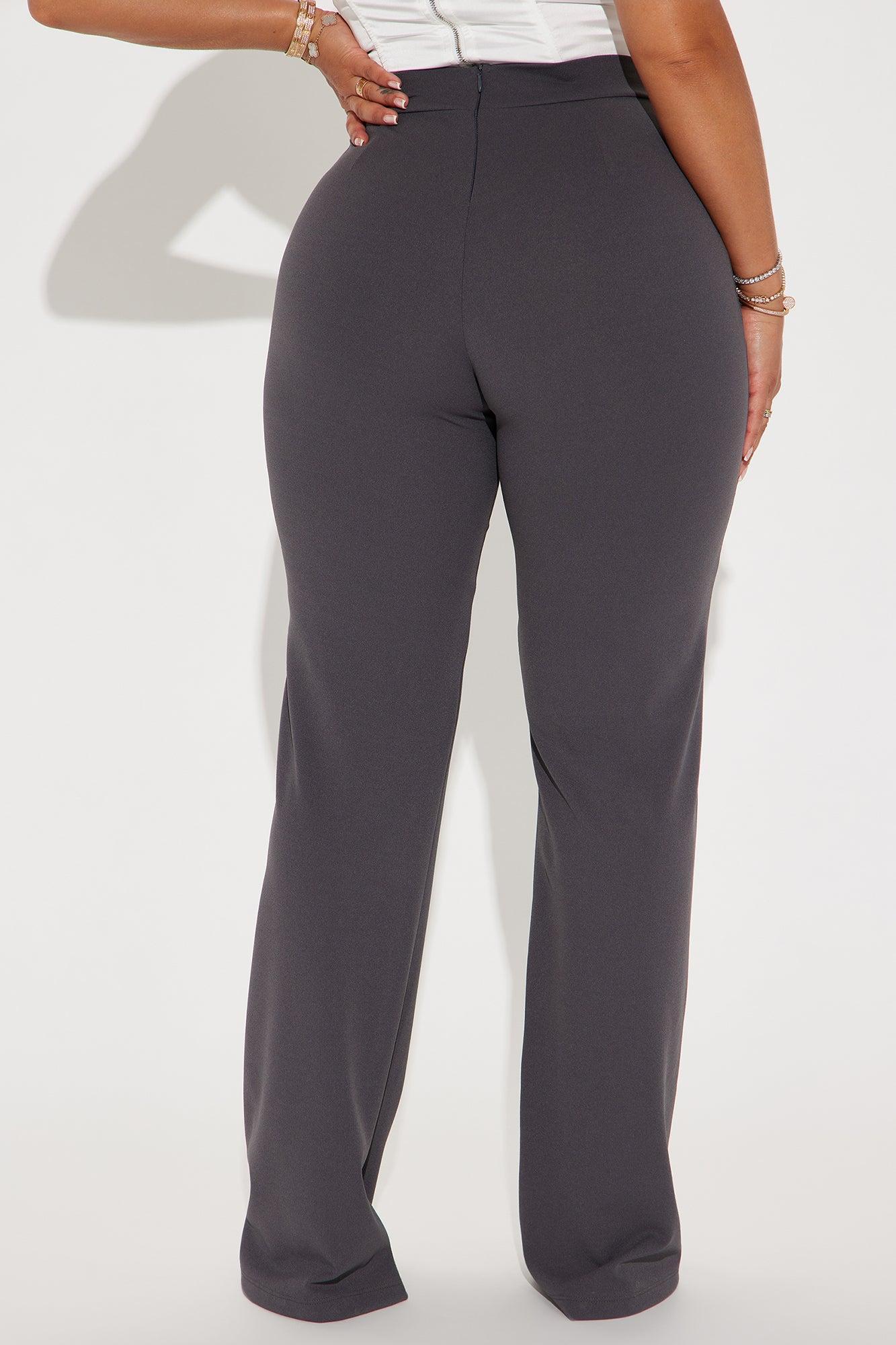 Call It Even Wide Leg Dress Pants - Charcoal Product Image