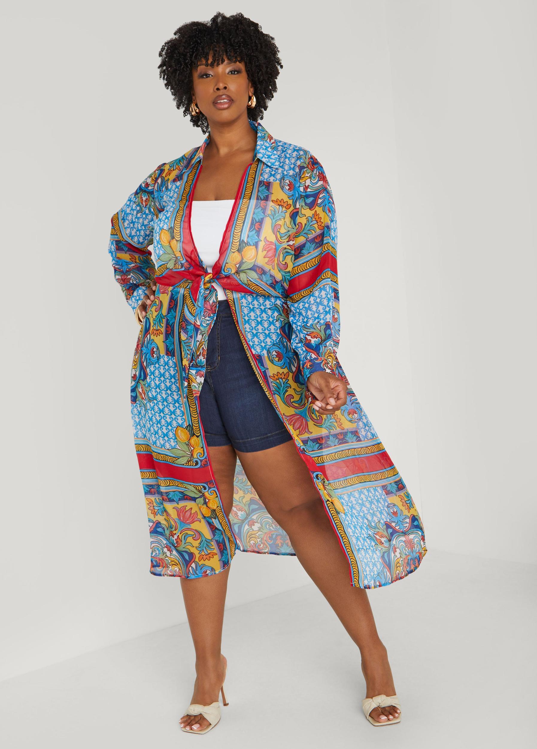 Scarf Print Duster Product Image