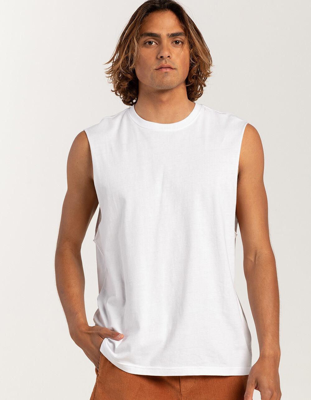 RSQ Mens Solid Muscle Tee - WHITE Product Image