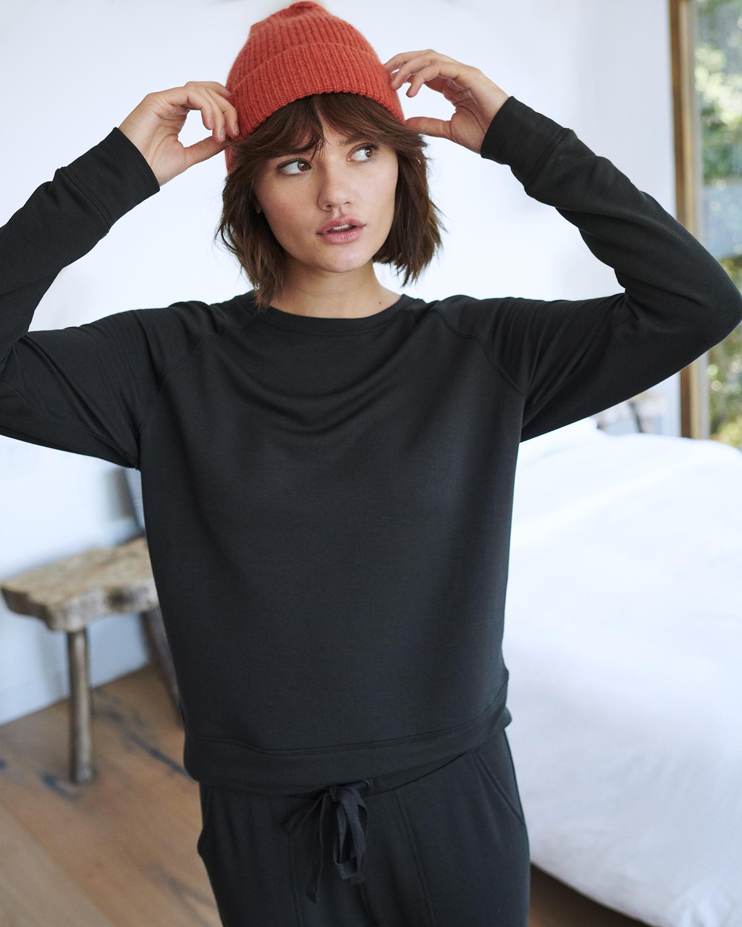 Quince | Women's SuperSoft Fleece Crew Sweatshirt Size XS, Lenzing Modal Product Image