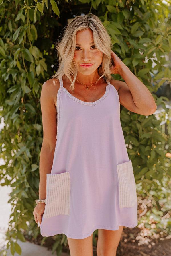 Paradise Getaway Romper Dress in Lavender Product Image