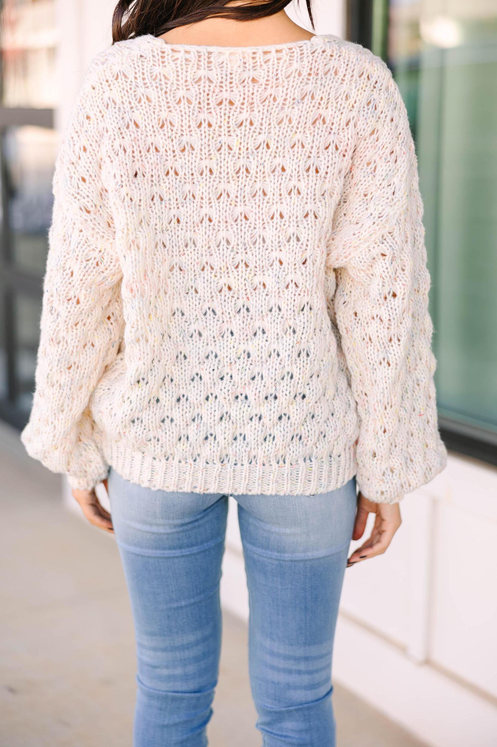 Send Your Love Ivory White Textured Sweater Female Product Image