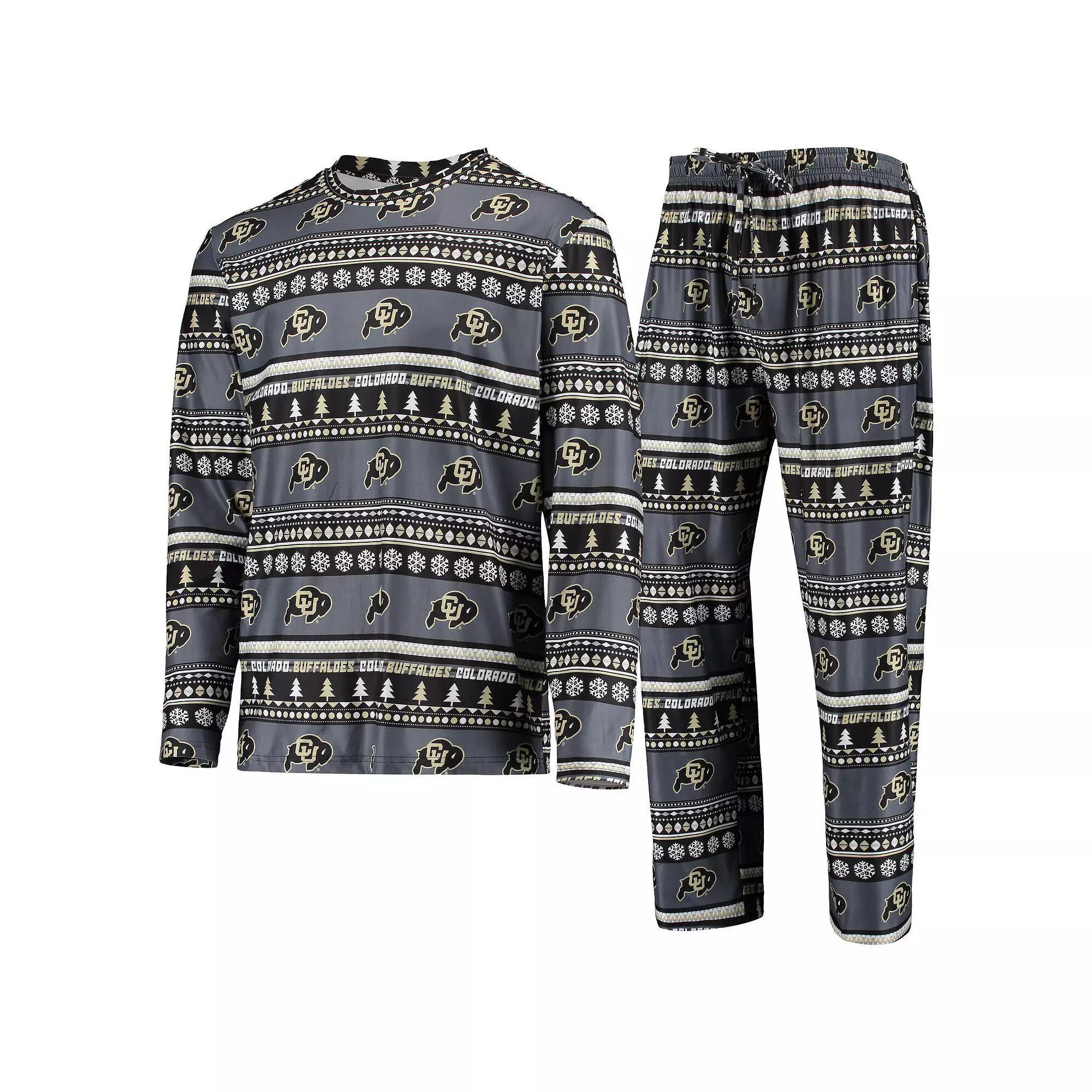 Mens Concepts Sport Colorado Buffaloes Ugly Sweater Long Sleeve T-Shirt and Pants Sleep Set Product Image