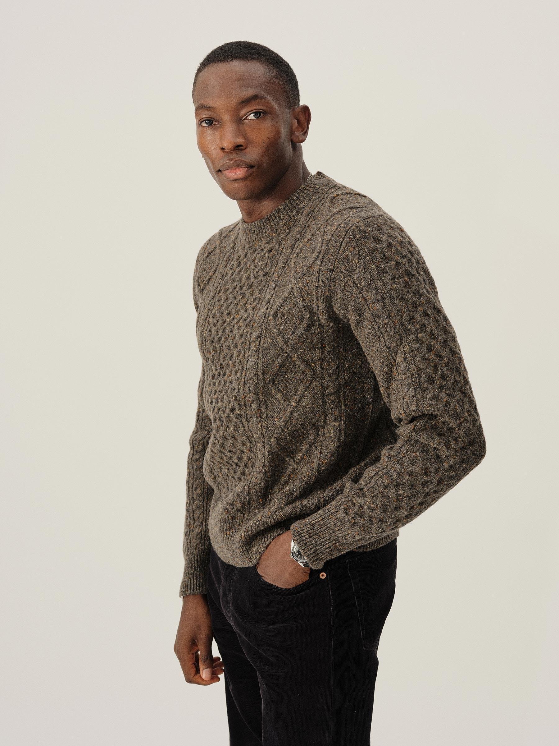 Timber Irish Donegal Wool Cable Crew Product Image