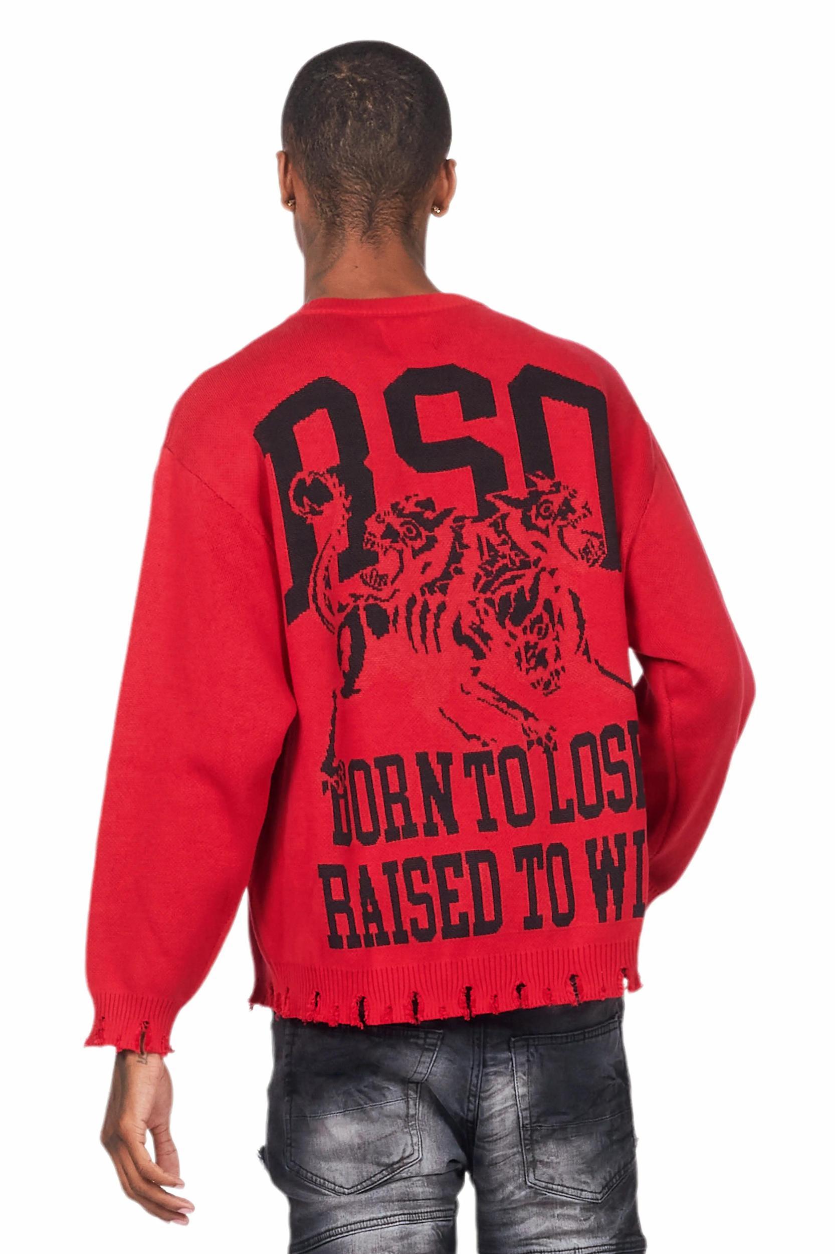 Fagan Red Knit Sweater Male Product Image
