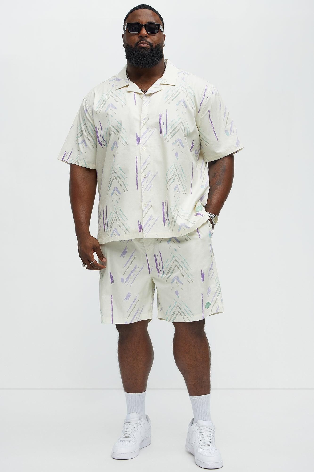 Strokes Poplin Relaxed Shorts - Cream Product Image