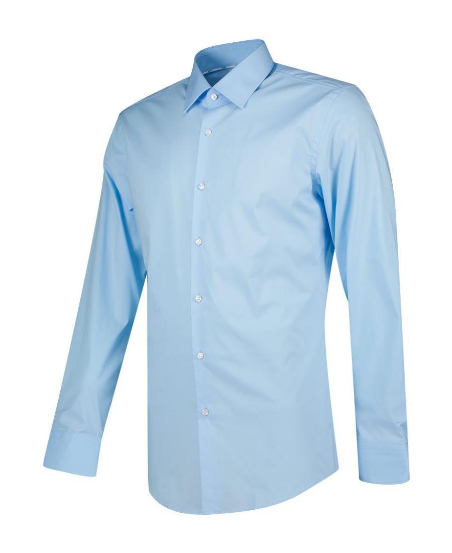 HUGO BOSS Hank Long-sleeve Cotton Shirt In Blue Product Image