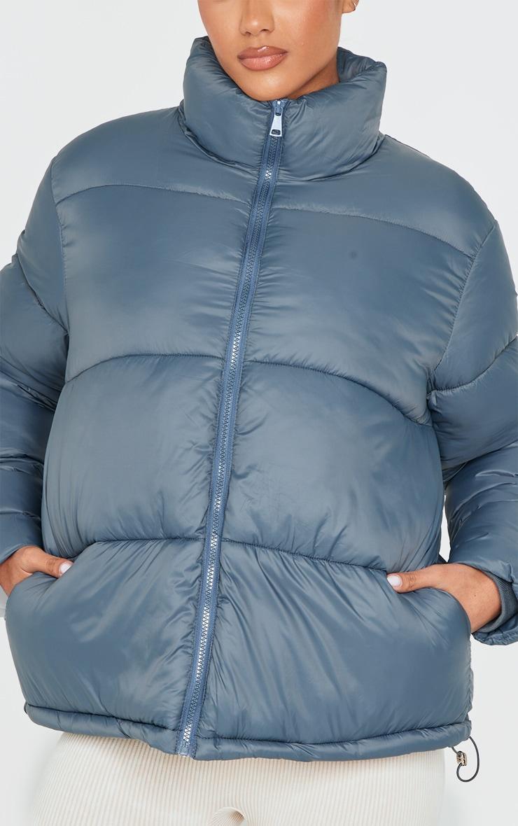 Petrol Shell Quilted Puffer Coat Product Image