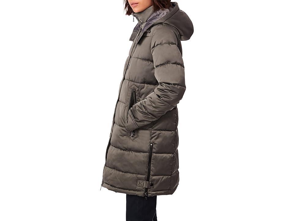 Bernardo Fashions Shiny Twill Heavyweight Coat (Frappe) Women's Clothing Product Image