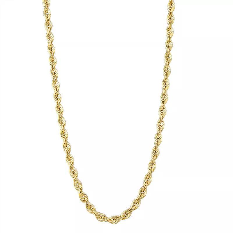 Jordan Blue Mens 10k Gold Rope Chain Necklace Product Image