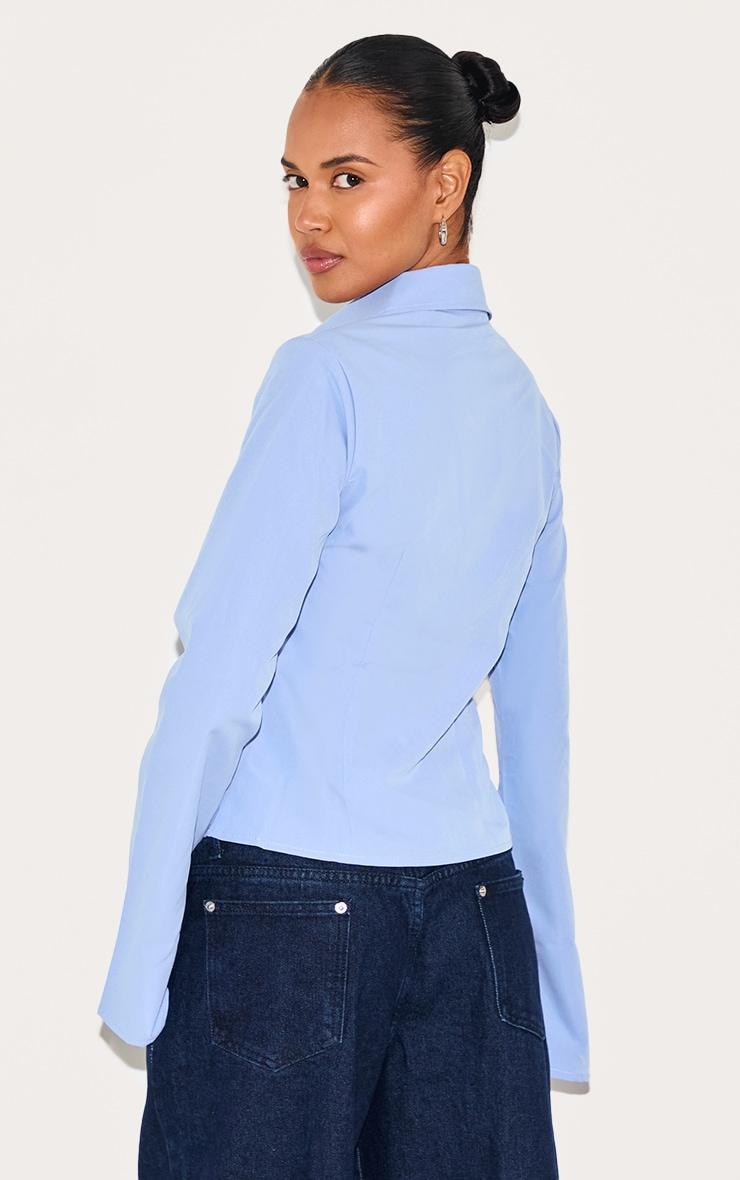 Light Blue Cotton Fitted Shirt Product Image