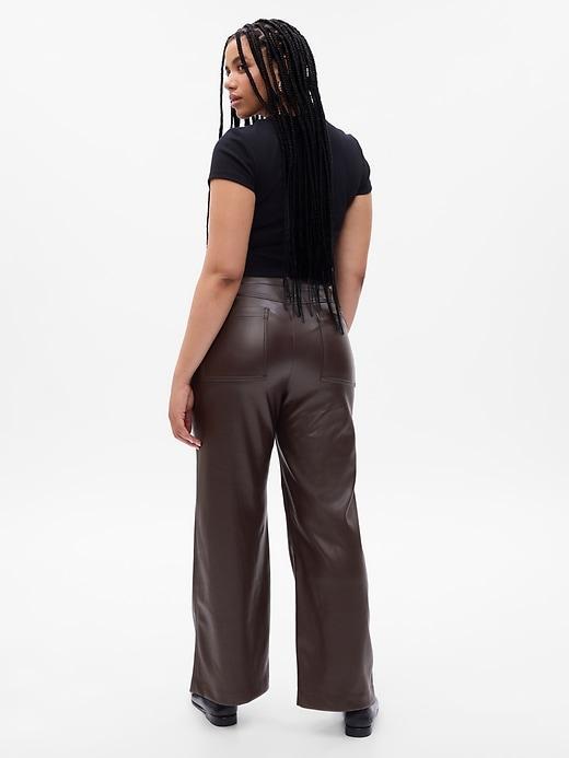 Mid Rise Vegan Leather Loose Pants Product Image