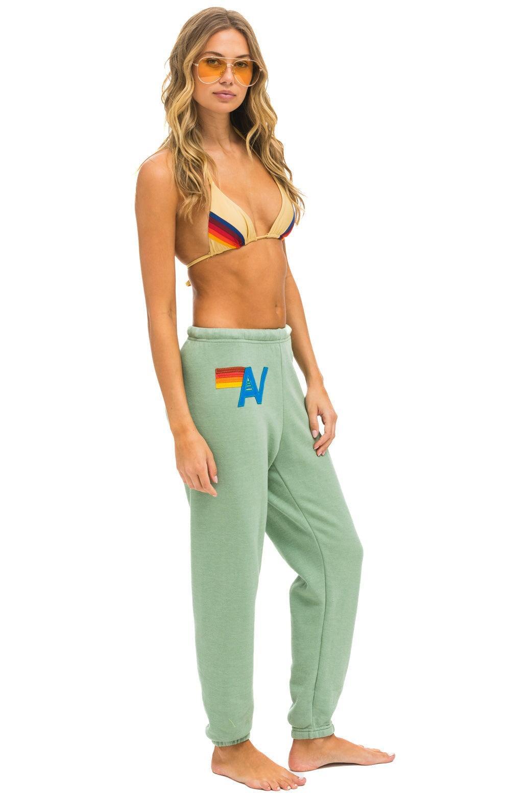 LOGO STITCH SWEATPANTS - SAGE Female Product Image